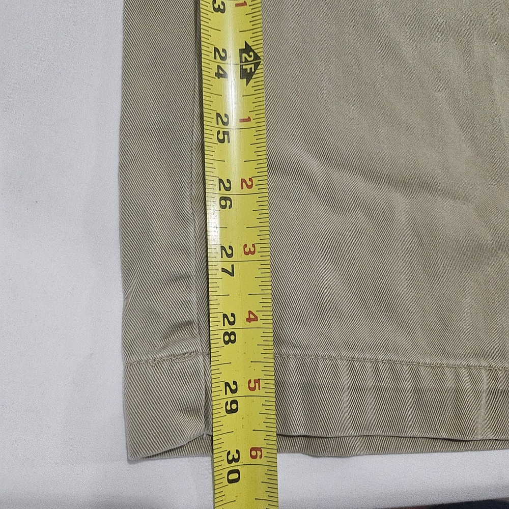 Tommy Hilfiger Mens Pleated Chino Pants Khaki Tan Cotton Twill 36x32 (Fits 36x30 - Picture 6 of 7